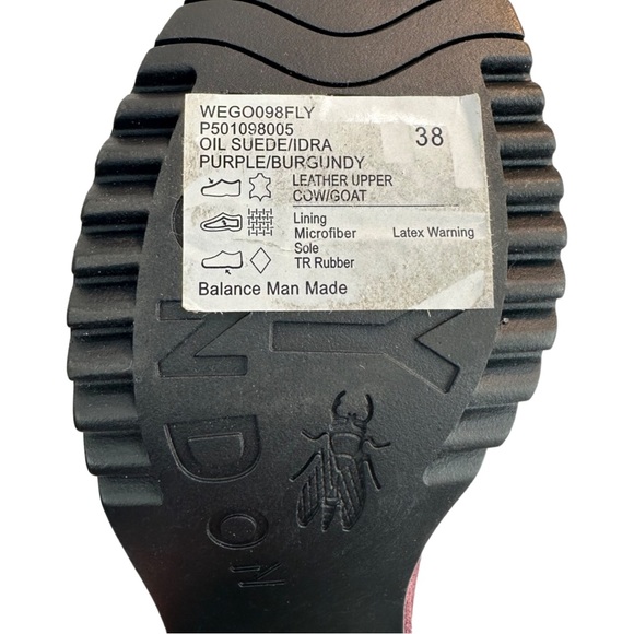 Fly London Suede Wego Scrunch Ankle Boot Leather Size:8 Color:PurpleBurgundy NWT - Picture 10 of 10